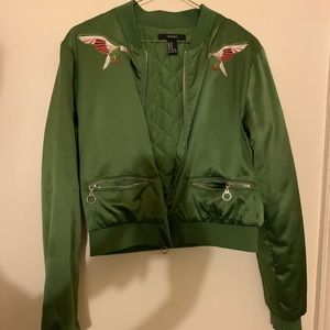 Emerald Green Bomber Jacket
